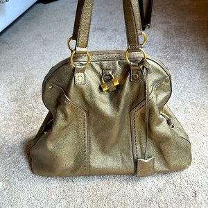 Gorgeous, gently cared for gold leather YSL Muse bag. XL size.